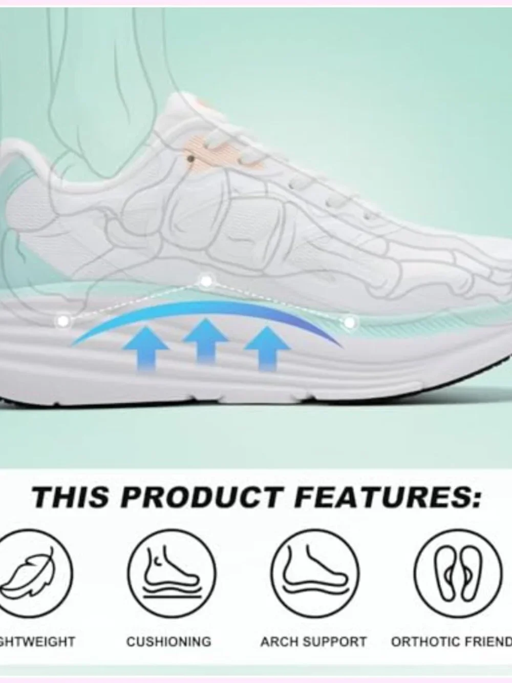 Anti-Fatigue Max Cushion Walking Shoes for Work - Wide Fit